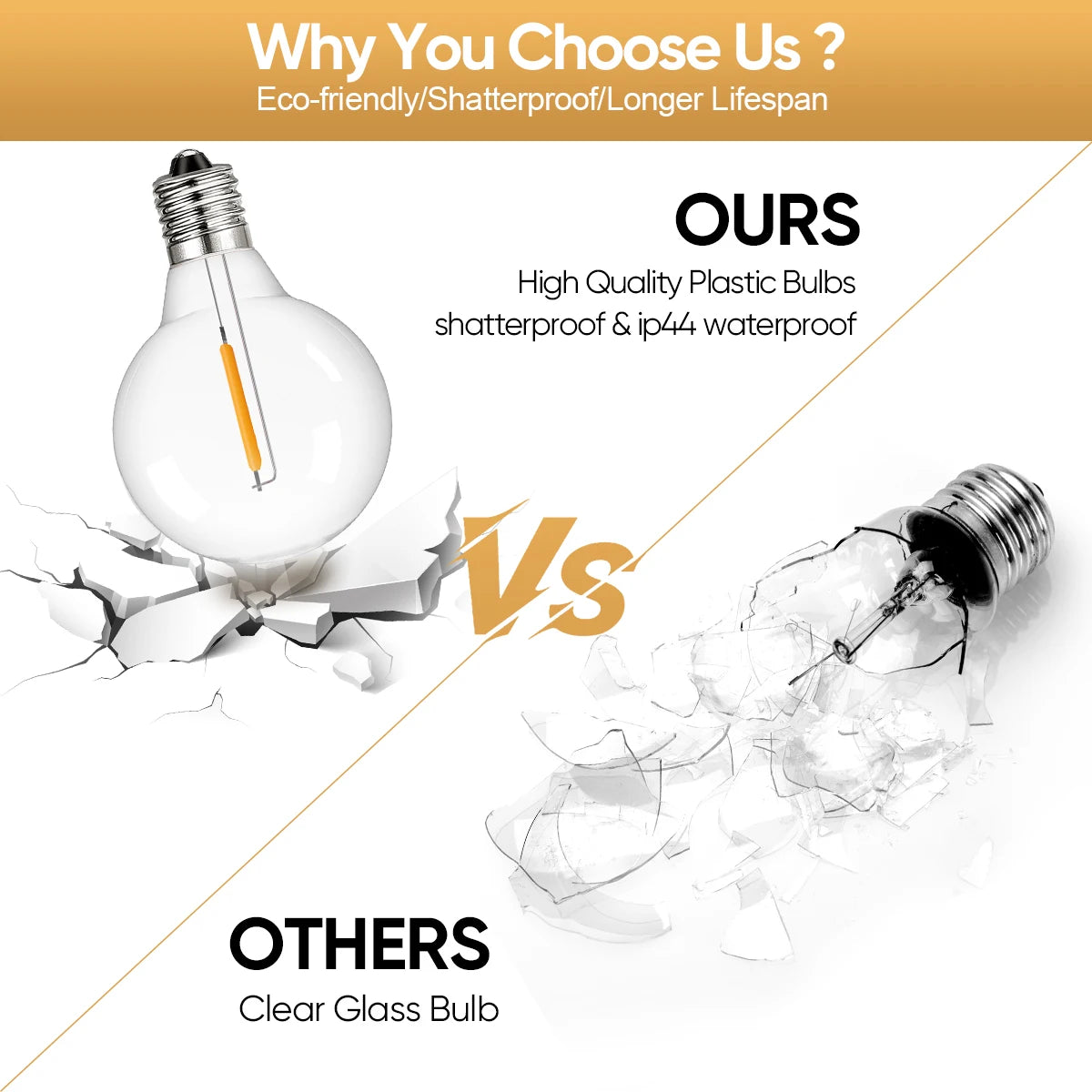 Shatterproof G40 String Light 220V 110V Led Outdoor Lights Garland E12 Waterproof Connectable Festoon Decoration Camping Light